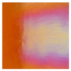 Bullseye Orange - Transparent - Rainbow Irid - 3mm - Plaque Fusing