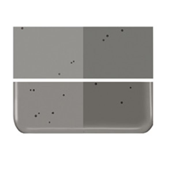 Bullseye Charcoal Gray - Transparent - 2mm - Thin Rolled - Fusing Glas Tafeln