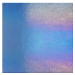 Bullseye Light Sky Blue - Transparent - Rainbow Iridescent - 3mm - Fusible Glass Sheets
