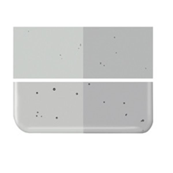 Bullseye Light Silver Gray - Transparent - 2mm - Thin Rolled - Fusing Glas Tafeln
