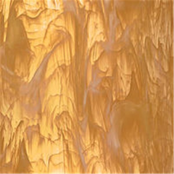 Spectrum Pale Amber Swirl with White Wispy - 3mm - Non-Fusible Glass Sheets