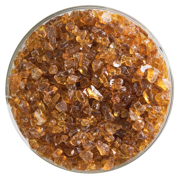 Bullseye Frit - Medium Amber - Grob - 450g - Transparent