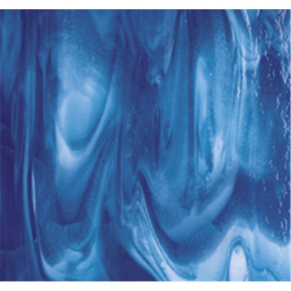 Bullseye Caribbean Blue - White 2 Color Mix - 3mm - Fusing Glas Tafeln