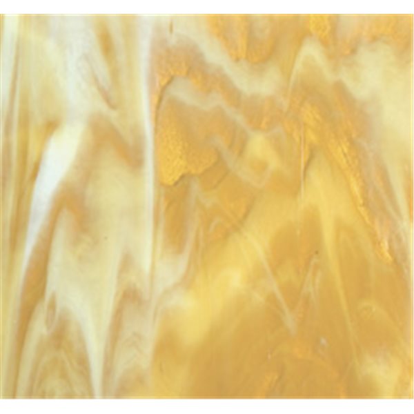 Bullseye Medium Amber - White 2 Color Mix - 3mm - Fusing Glas Tafeln