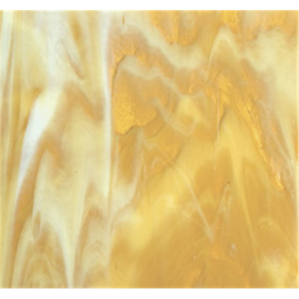 Bullseye Medium Amber - White 2 Color Mix - 3mm - Fusible Glass Sheets