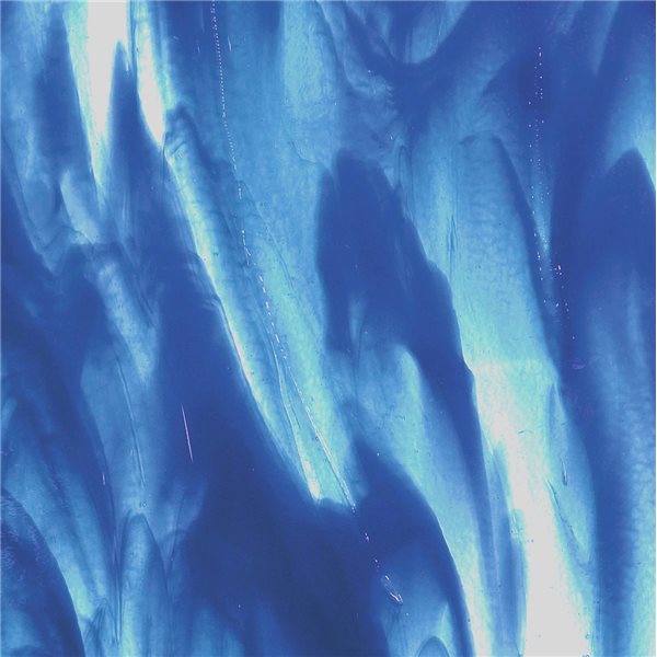 Bullseye Clear - Deep Royal Blue 2 Color Mix - 3mm - Fusible Glass Sheets