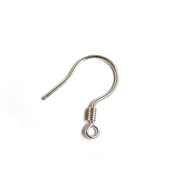 Ear Wire with Loop and Coil - Silver 925 - 1 pair