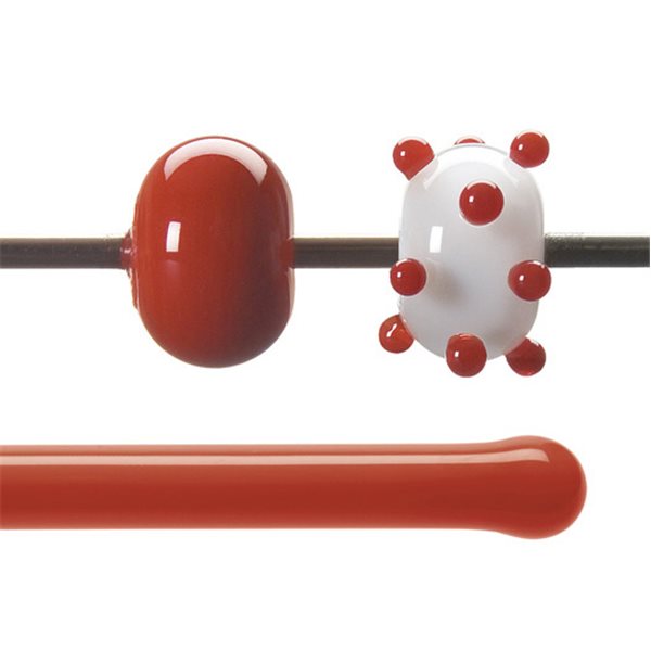 Bullseye Baguette - Tomato Red - 4-6mm - Opalescent