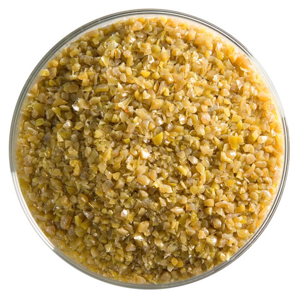 Bullseye Frit - Golden Green - Moyenl - 450g - Opalescent