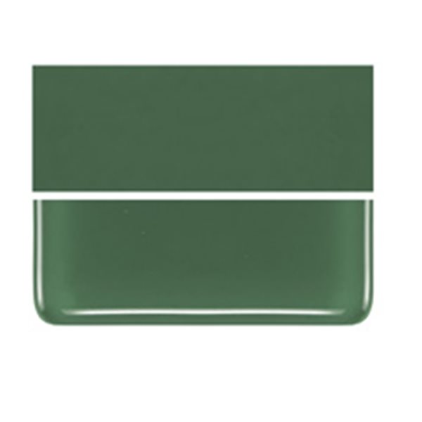 Bullseye Dark Forest Green - Opalescent - 2mm - Thin Rolled - Fusible Glass Sheets