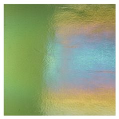 Bullseye Olive Green - Transparent - Rainbow Irid - 3mm - Fusing Glas Tafeln