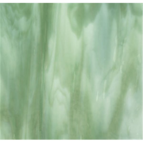 Bullseye White - Light Green 2 Color Mix - 3mm - Single Rolled - Fusing Glas Tafeln