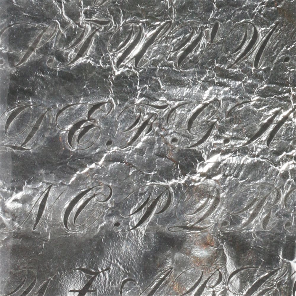 Silberfolie - Bank Script - 10x10cm