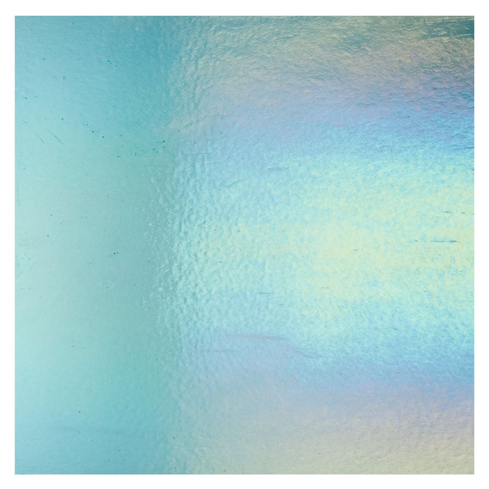 Bullseye Sea Blue - Transparent - Rainbow Irid - 3mm - Fusing Glas Tafeln