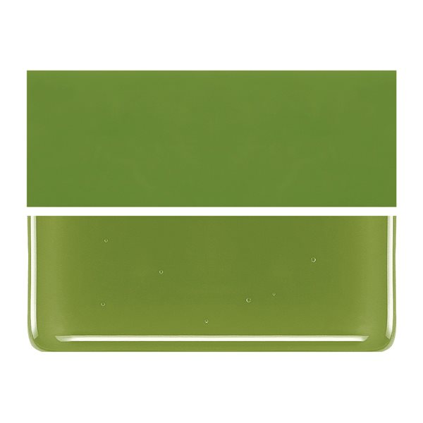 Bullseye Pea Pod Green - Opalescent - 2mm - Thin Rolled - Fusible Glass Sheets