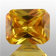 Cubic Zirconia - Yellow - Emerald - 9x7mm - 1pc