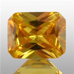 Cubic Zirconia - Yellow - Emerald - 9x7mm - 1pc