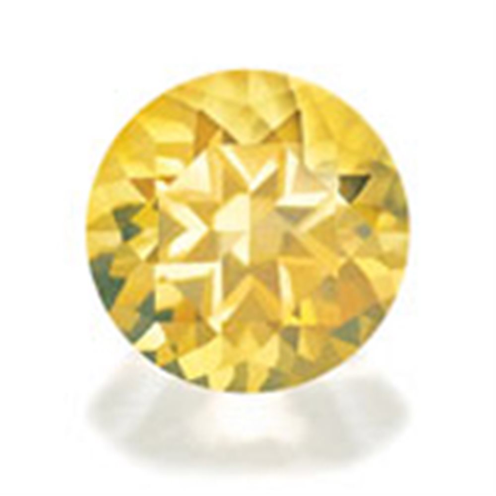 Cubic Zirconia - Yellow - Round - 14mm - 1pc