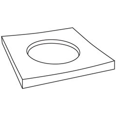 Drop Out Square - 25x25x2.3cm - Ouverture: 15x1.3cm - Moule pour Fusing