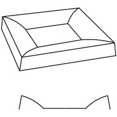 Square Plate Simple Curve - 15.8x15.9x2.4cm - Basis: 8.7x8.5cm - Fusing Form