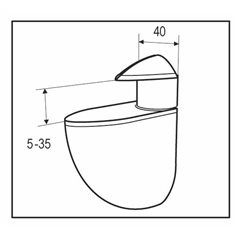 Glass Shelf Support - Oval - Large 40 x 106 mm