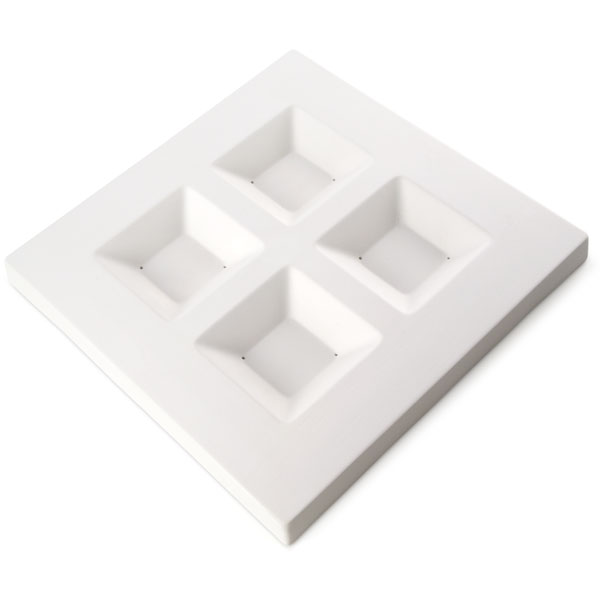 Soft Edge Four Squares - 33.5x33.5x2.5cm - Base: cm - Moule pour Fusing