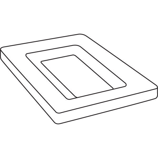 Soft Edge Rectangular Platter - 35.2x24x2.2cm - Base: 25.2x13.5x1.5cm - Moule pour Fusing