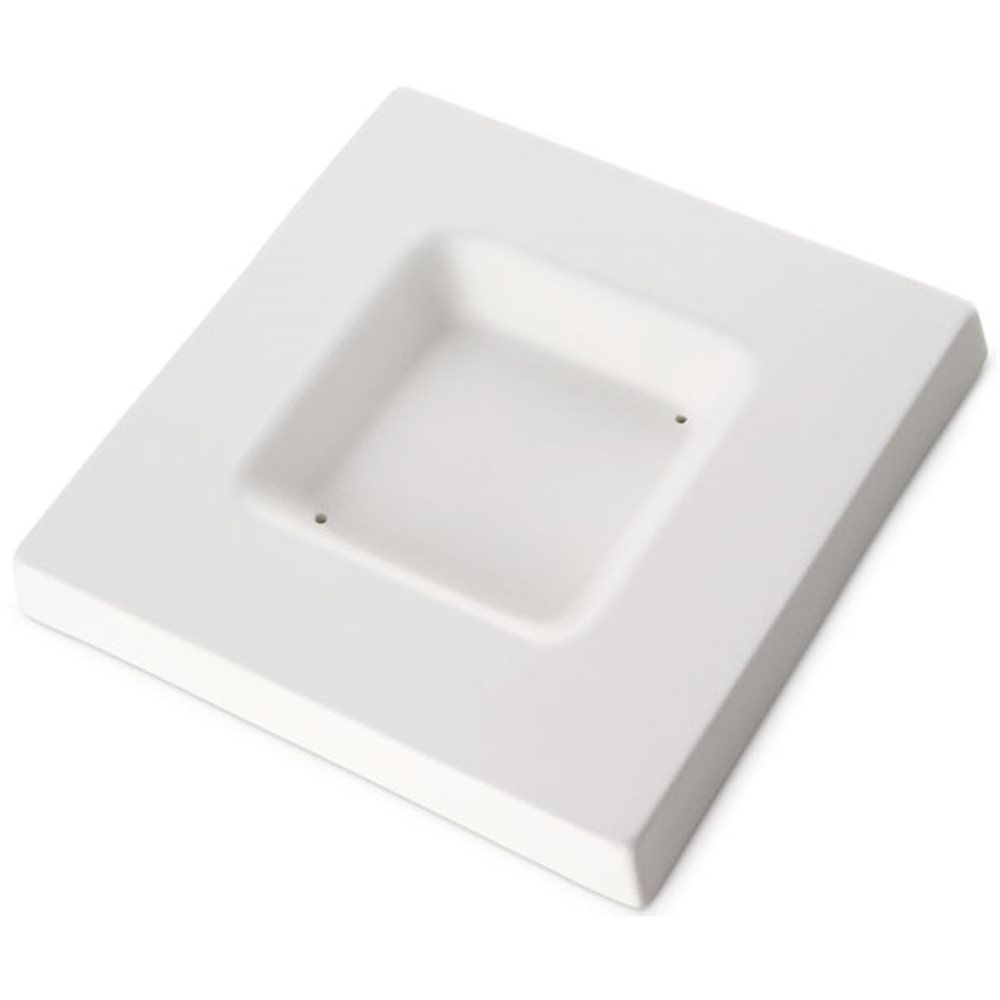 Soft Edge Square Platter - 15.6x15.6x1.8cm - Base: 8x8x1.8cm - Moule pour Fusing
