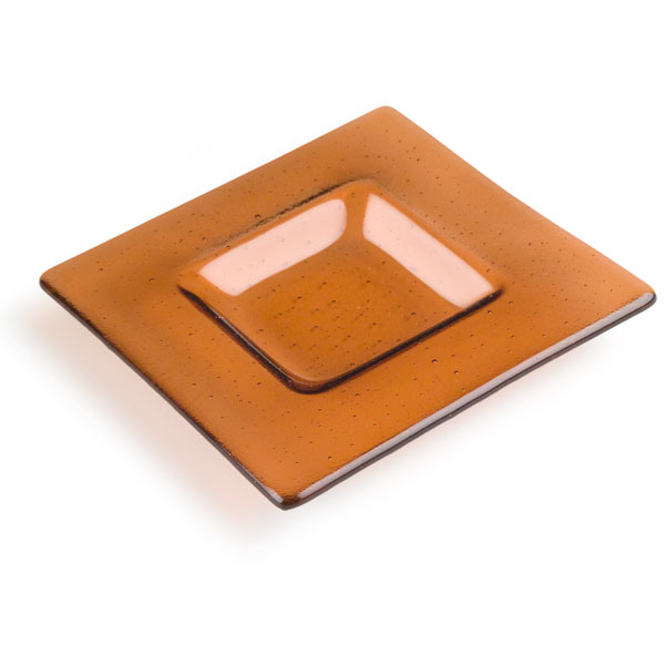 Soft Edge Square Platter - 15.6x15.6x1.8cm - Base: 8x8x1.8cm - Moule pour Fusing