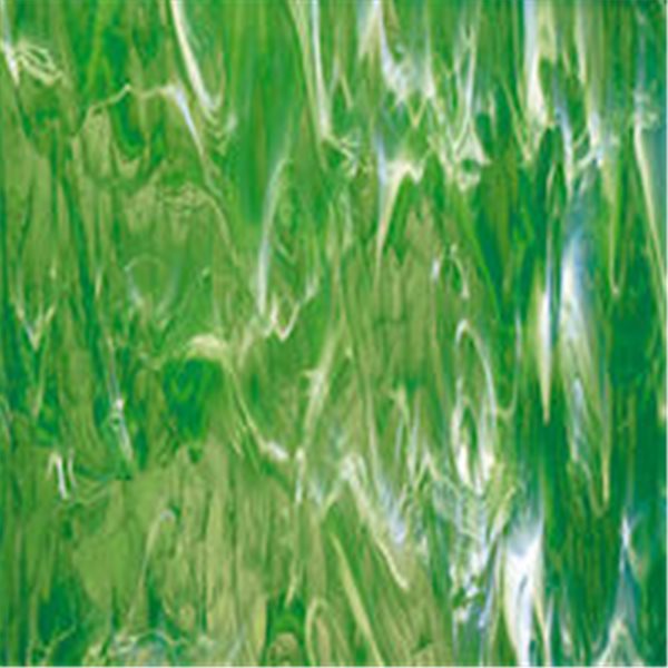 Spectrum Light Green Swirled with White Wispy - 3mm - Non-Fusing Glas Tafeln  