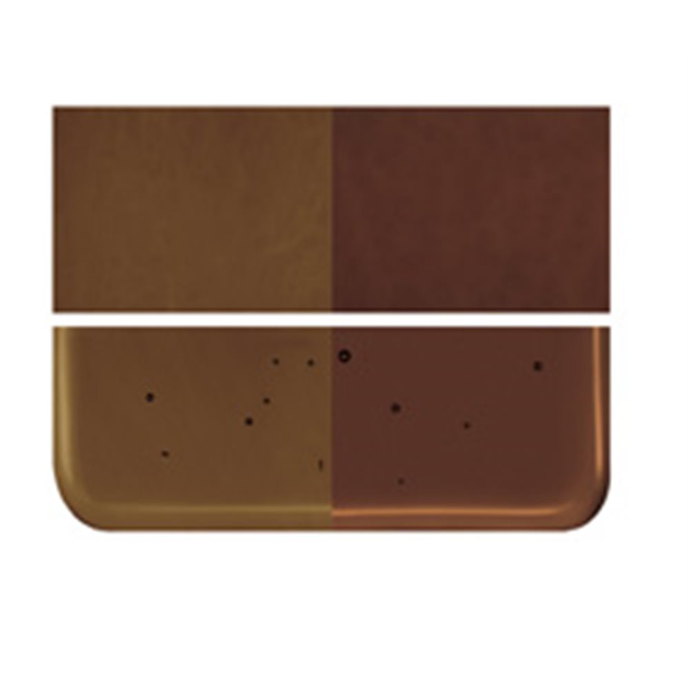 Bullseye Dark Rose Brown - Transparent - 2mm - Thin Rolled - Plaque Fusing