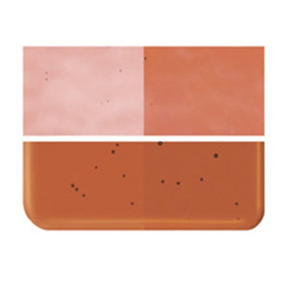 Bullseye Sunset Coral - Transparent - 2mm - Thin Rolled - Fusing Glas Tafeln