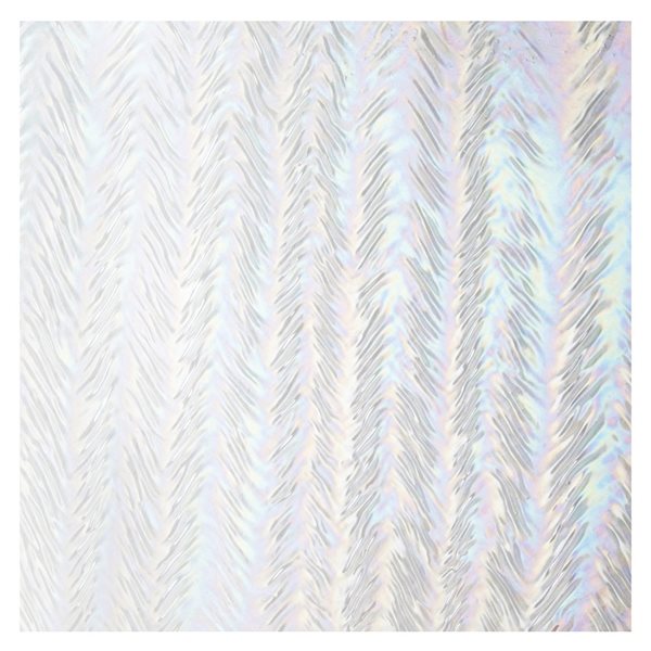 Bullseye Clear  - Transparent - Herringbone Ripple Irid - 3mm - Plaque Fusing