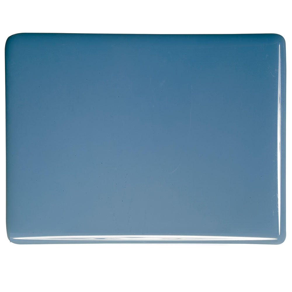 Bullseye Dusty Blue - Opalescent - 2mm - Thin Rolled - Plaque Fusing            