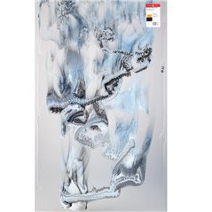 Bullseye Graffiti - Clear, White & Black - 3mm - Fusible Glass Sheet