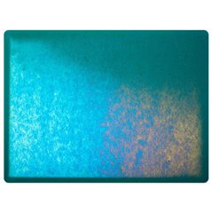 Bullseye Peacock Blue - Transparent - Rainbow Irid - 3mm - Plaque Fusing