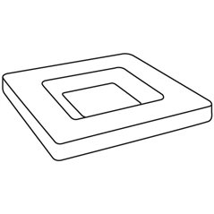 Soft Edge Square Platter - 23x23x2.2cm - Base: 13.5x13.5cm - Moule pour Fusing