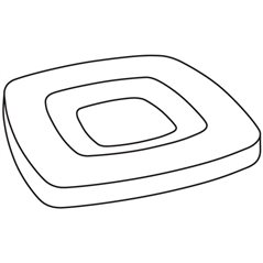 Round Edge Square Platter - 36.5x36.5x2.9cm - Basis: 23x23cm - Fusing Form