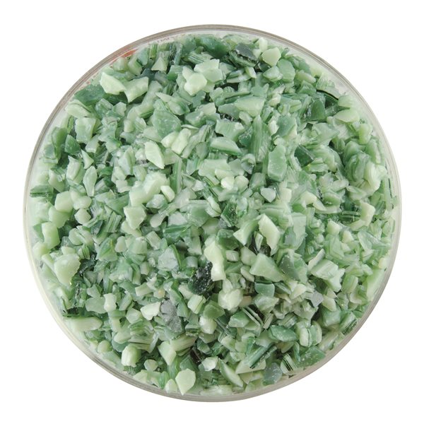 Bullseye Frit - Mint Green Opalescent & Aventurine Green Transparent - 2-Color Mix - Grob - 2.25kg  - Streaky