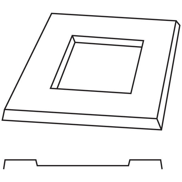Square Platter - 30.5x30.3x2.1cm - Basis: 15.2x15.2cm - Fusing Form